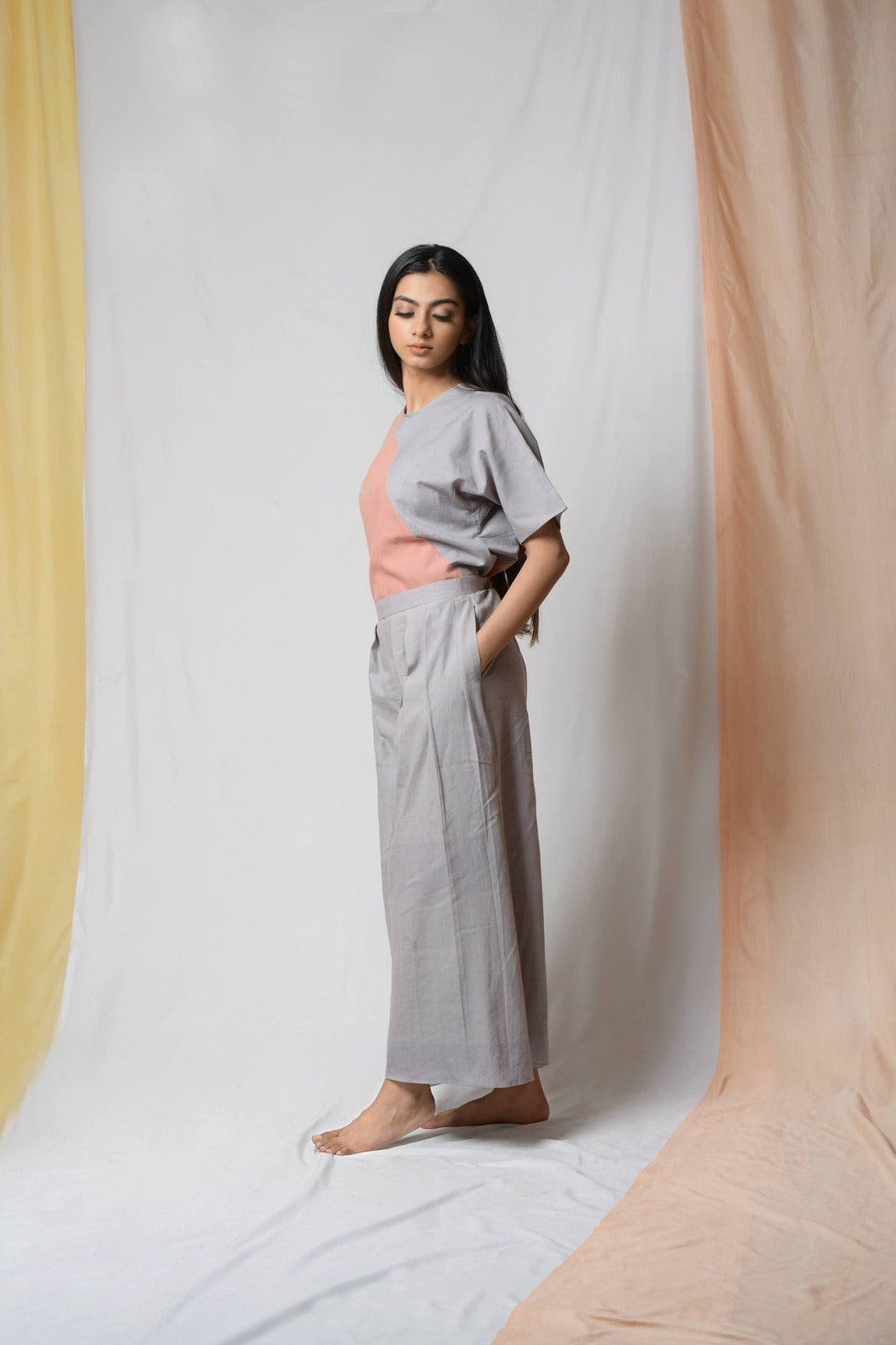Grey Coloured Designer Khadi Cotton Printed Koti & Pant!! – Royskart